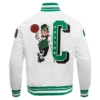 Boston celtics mashup full snap satin varsity jacket white 5
