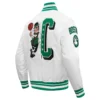 Boston celtics mashup full snap satin varsity jacket white 7