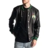 Boston celtics metallic black leather jacket