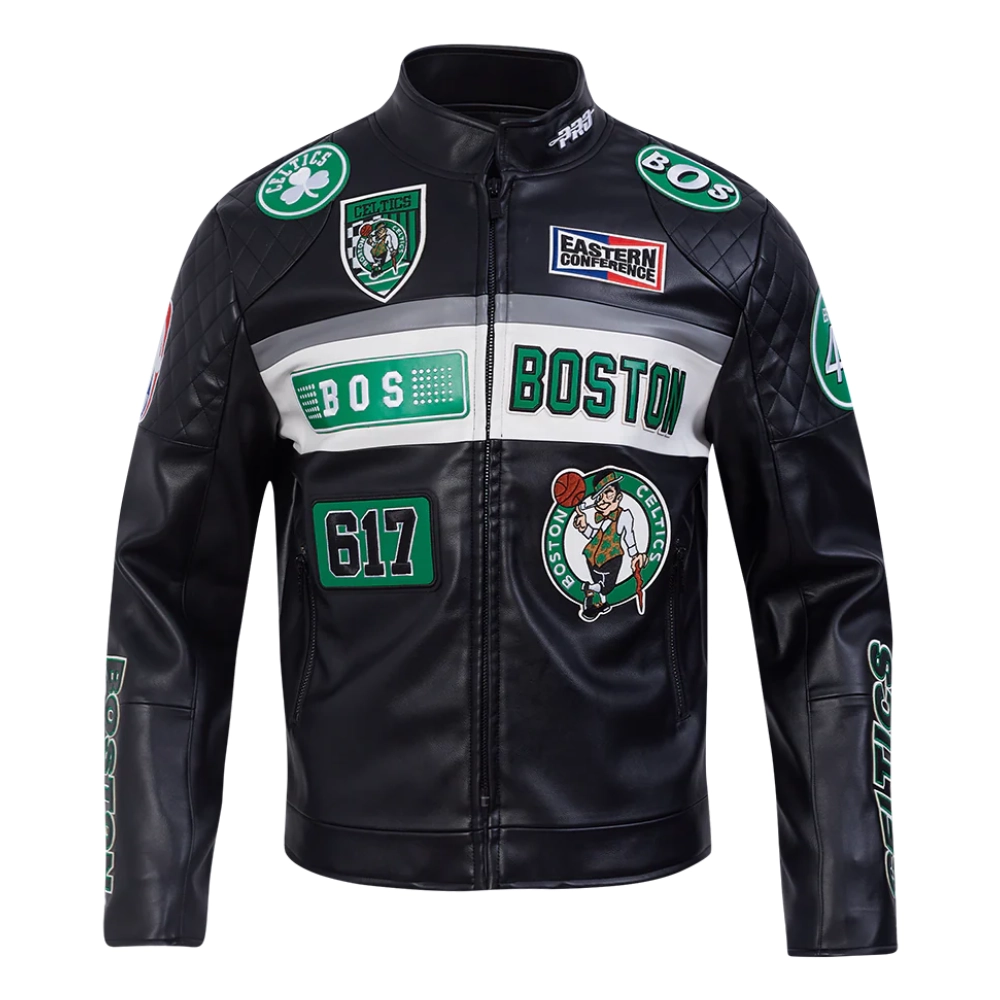 Boston celtics moto jacket