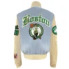 Boston celtics old english wool leather varsity jacket white black 1