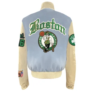 Boston celtics old english wool leather varsity jacket white black 1