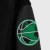 Boston celtics ovo x nba wool leather sleeve detail