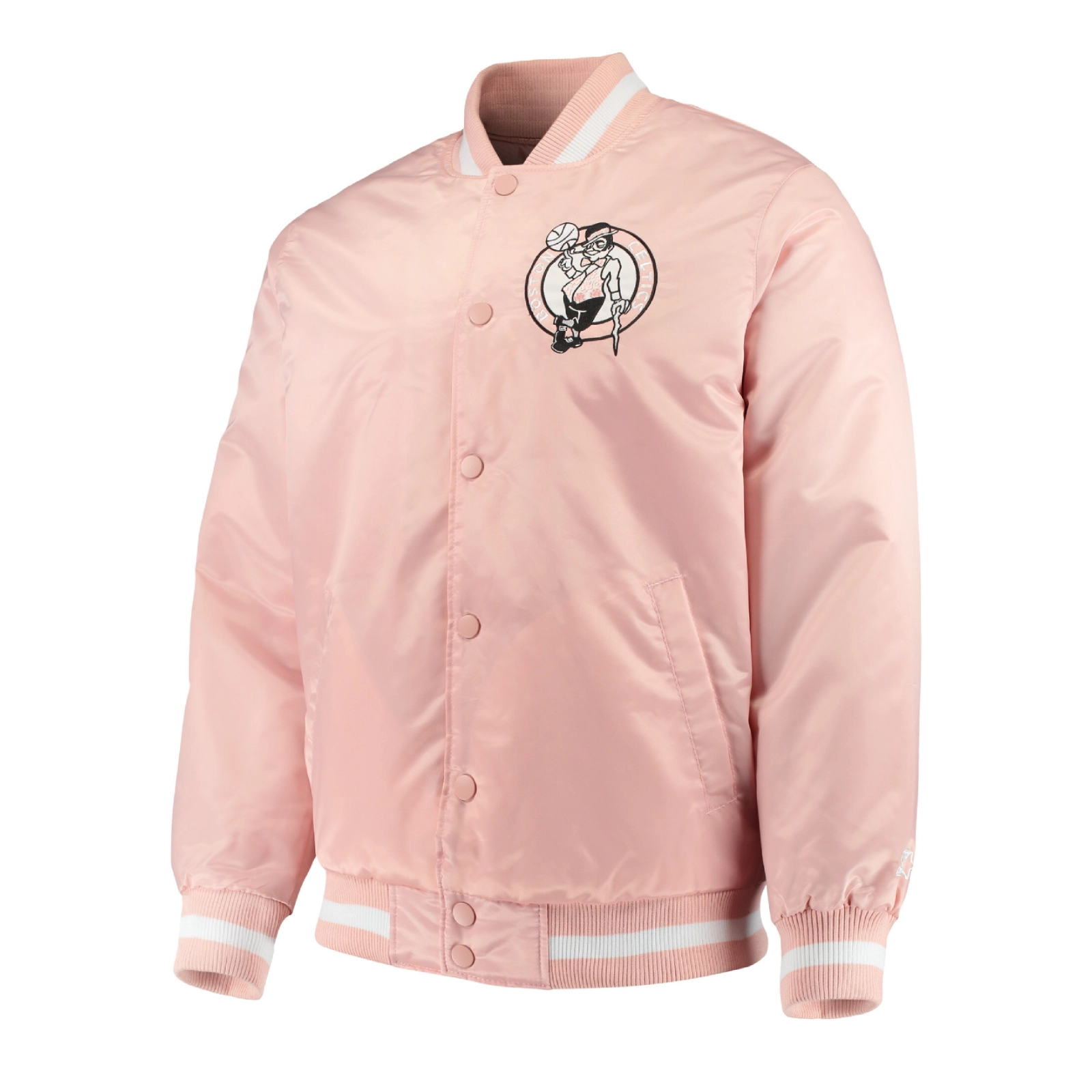 Boston celtics pink full snap jacket