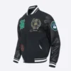 Boston celtics pro prep black wool and leather varsity jacket 2
