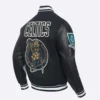 Boston celtics pro prep black wool and leather varsity jacket 3