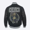 Boston celtics pro prep black wool and leather varsity jacket 4