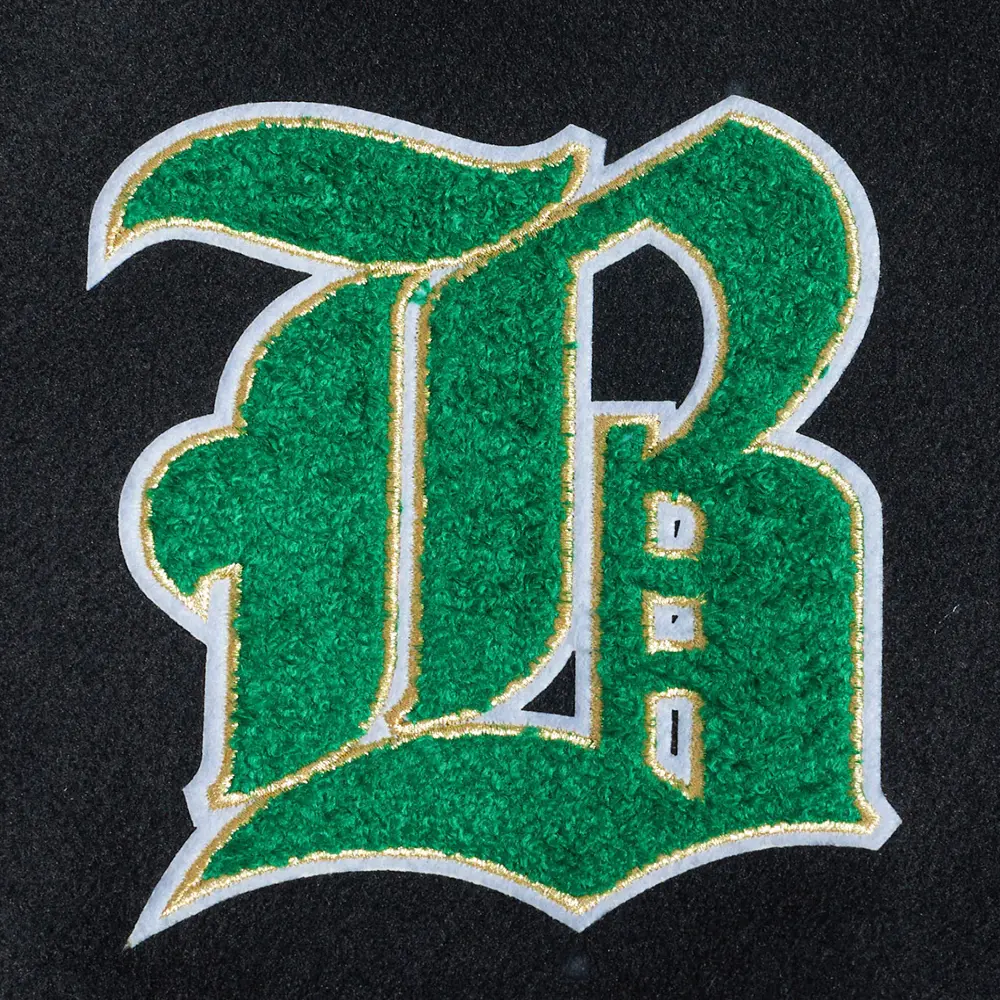 Boston celtics pro prep black wool and leather varsity jacket 6