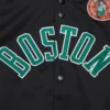 Boston celtics raglan full snap satin varsity jacket