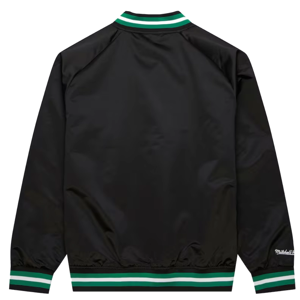 Boston celtics raglan full snap satin varsity jacket 2