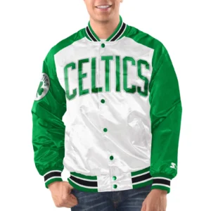 Boston celtics renegade satin varsity jacket white green 1