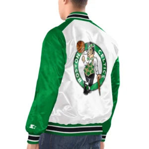 Boston celtics renegade satin varsity jacket white green 2