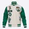 Boston celtics retro classic white and green varsity jacket 2