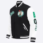 Boston Celtics Script Tail Wool/Leather Jacket