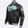 Boston celtics script tail black satin varsity jacket 1