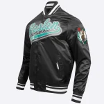 Boston Celtics Script Tail Black Satin Jacket