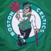 Boston celtics script tail full snap satin varsity jacket green