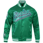 Boston Celtics Script Tail Green Satin Jacket
