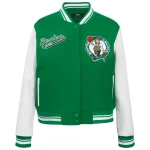 Boston Celtics Script Tail Women's Wool/Leather Jacket