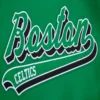Boston celtics script tail wool leather varsity jacket greenwhite 3 1