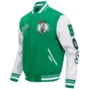 Boston celtics script tail wool leather varsity jacket greenwhite 9 1