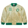 Boston celtics team og 20 full zip satin varsity jacket gold 1