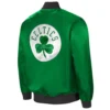 Boston celtics the ambassador satin varsity jacket green 1