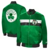 Boston celtics the ambassador satin varsity jacket green
