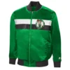 Boston celtics the ambassador satin varsity jacket green 2