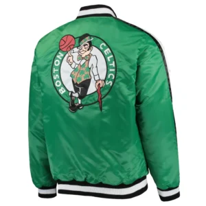 Boston celtics the offensive satin varsity jacket green 1