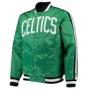 Boston celtics the offensive satin varsity jacket green 2