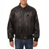Boston celtics tonal full leather bomber jacket black 1