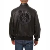Boston celtics tonal full leather bomber jacket black 2