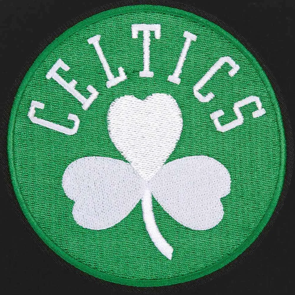 Boston celtics two tone wool and leather varsity jacket
