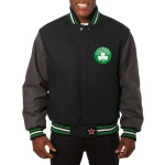 Boston Celtics Two Tone Black/Grey Wool Jacket