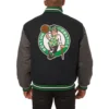 Boston celtics two tone wool varsity jacket black grey1
