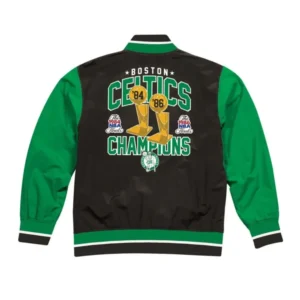 Boston celtics warm up team history satin jacket