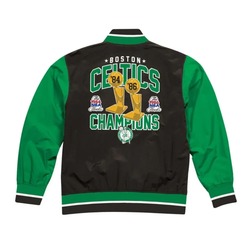 Boston celtics warm up team history satin jacket
