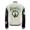 Boston celtics wool leather varsity jacket white black 1
