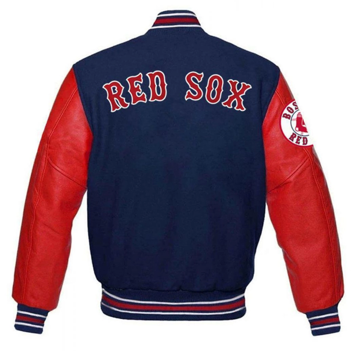 Boston red sox full snap letterman varsity jacket bluered 2 1