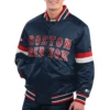 Boston red sox home game satin varsity jacket navy 1