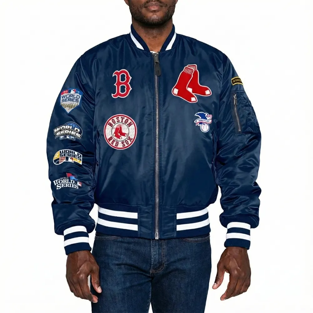 Boston red sox ma 1 blue jacket