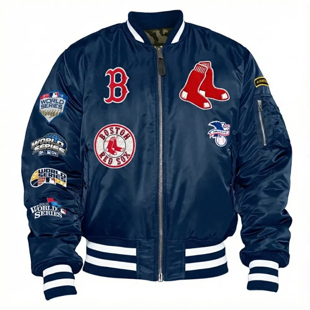 Boston red sox ma 1 bomber blue jacket