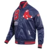 Boston red sox mashup full snap satin varsity jacket navy 1 1