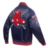 Boston red sox mashup full snap satin varsity jacket navy 3 1