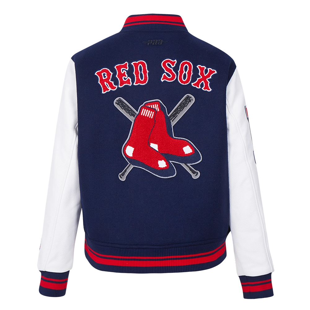 Boston red sox mashup rib wool varsity jacket navy white 2