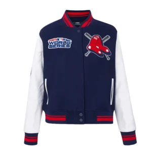 Boston red sox mashup rib wool varsity jacket navy white