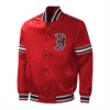 Boston red sox midfield full snap satin varsity jacket red 2