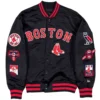 Boston red sox ovo x new era full snap twill satin jacket navy
