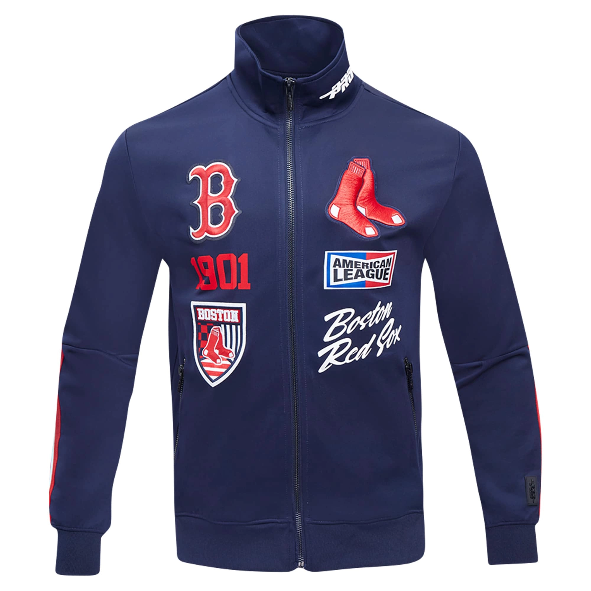 Boston red sox pro standard full zip stand up collar polyester varsity jacket 1 2